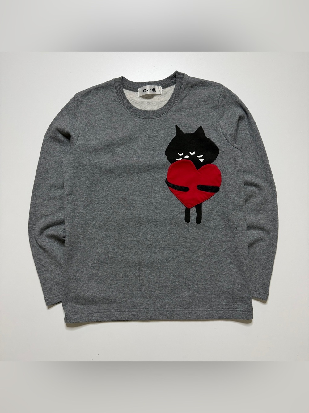 Ne-net Issey Miyake Nya Heart Pocket Longsleeve Sweatshirt Womens 2 Medium Gray